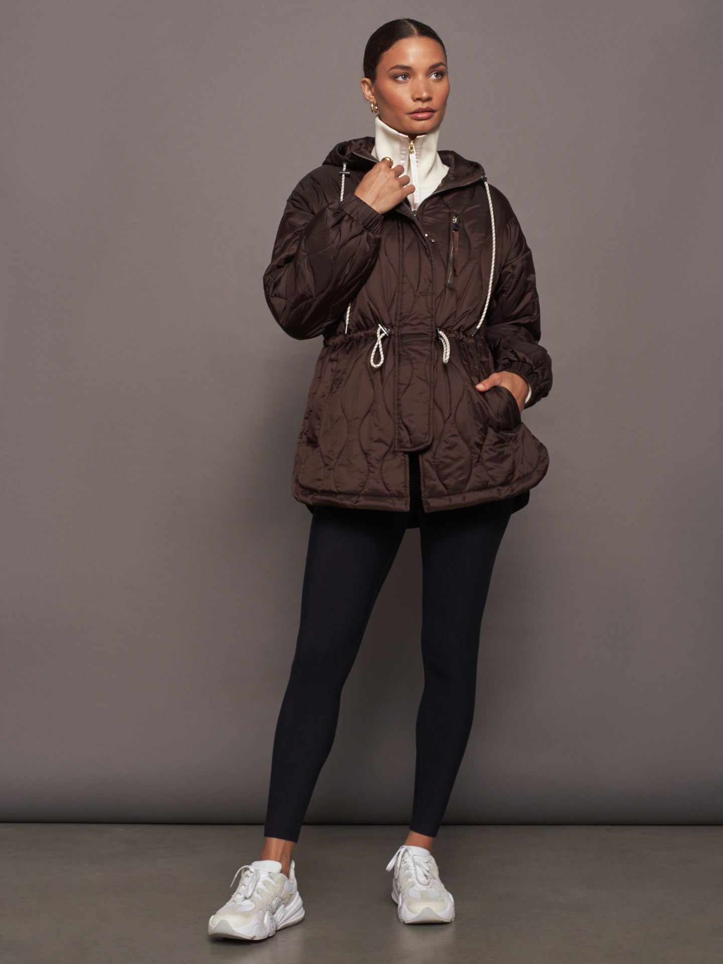 Caitlin Quilt Jacket - Coffee Bean